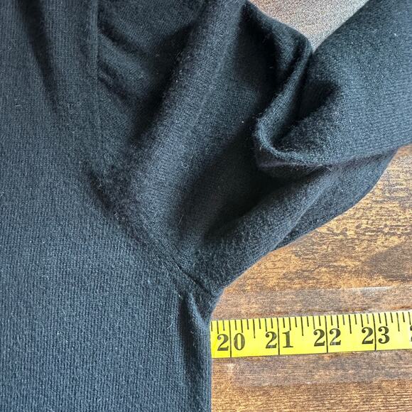 J Crew Teddie Sweater Large Black Wool Cotton Preppy Minimalist Academia EUC - Picture 3 of 8